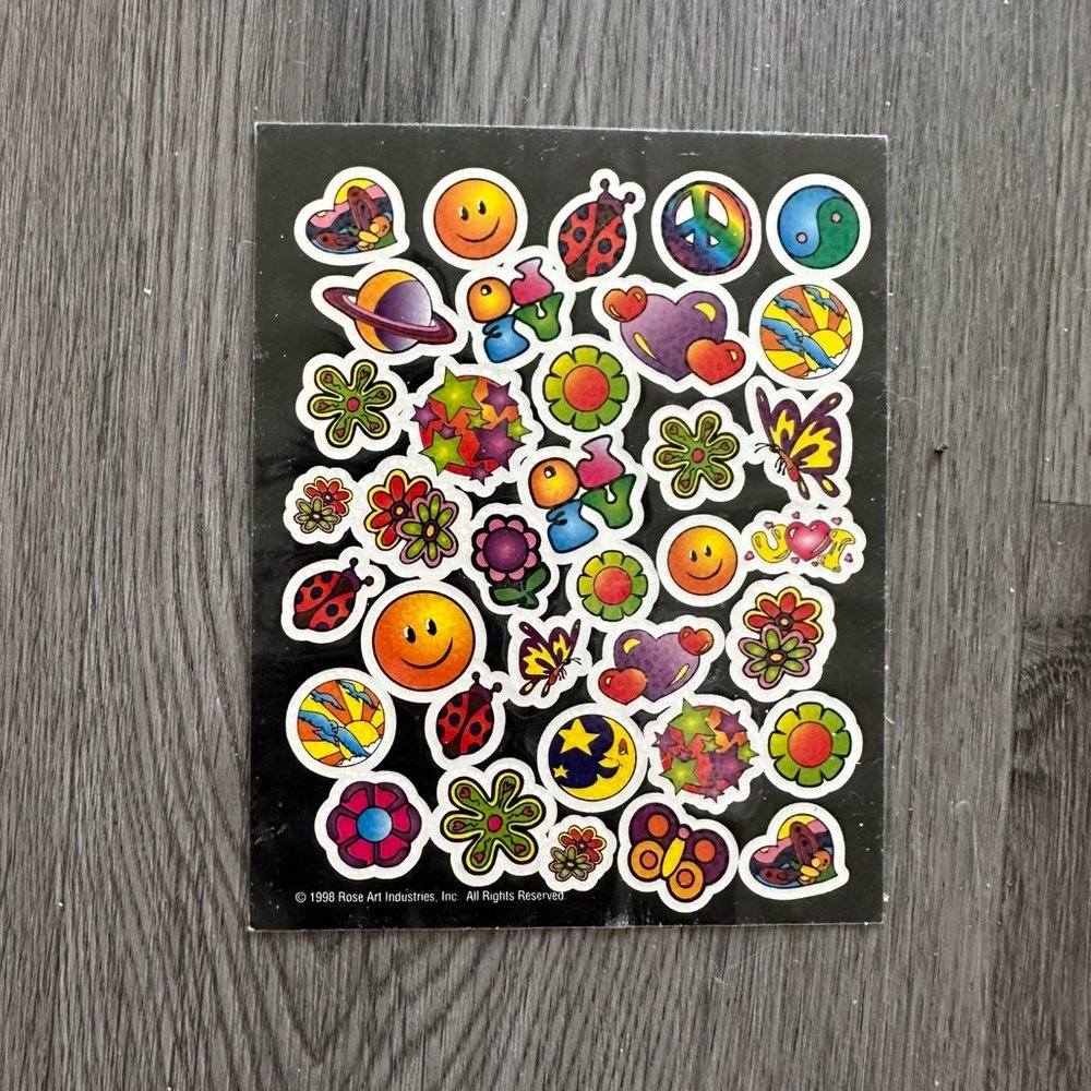 Neon Peace Smiley Faces Happy Temporary Tattoos for Kids - Party Favor / Present